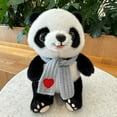 thumbnail image 2 of Cute Panda Stuffed Animal, Realistic Plush Toy Doll with Gray Scarf - for Kids, Boys, Girls, Birthday Gifts, Home Decor, Playtime, Collectibles, 2 of 7