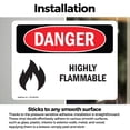 thumbnail image 3 of (2 Pack) Highly Flammable OSHA Danger Sign 18 Inch X 12 Inch Vinyl Label Decal Sticker Weather Resistant, UV Protected for Workplace, Business, and Construction Site, Made in the USA, 3 of 7