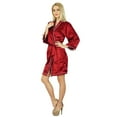 thumbnail image 4 of Bimba Women Short Satin Robe Getting Ready Bride Bridesmaid Robes Coverup Gift, 4 of 7