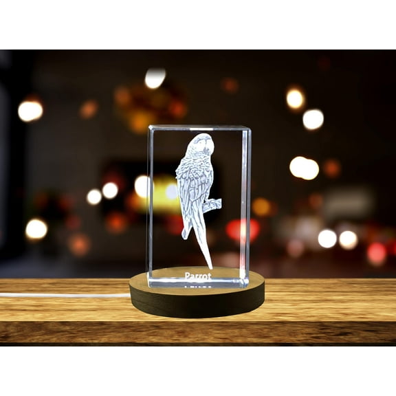Parrot Serenade | 3D Engraved Crystal Keepsake