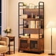 thumbnail image 3 of 70.87-pulgada de altura rustic estante industrial de libros con 4-tier abiertos almacenamiento estante y doors estilo rural-style estante para dormitorio sala de estar home y oficina, 3 of 7