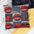 thumbnail image 2 of BANET Throw Pillow Covers Red Lip Print Short Plush Pillowcase Home Decor Cushion Case for Couch Sofa Bed , Super Soft &amp; Comfortable 18x18in, 2 of 5