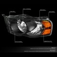 thumbnail image 7 of DNA Motoring For 02-05 Dodge Ram 1500 2500 3500 Black Amber Euro Crystal Headlight Pair, 7 of 7