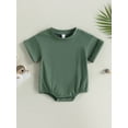 thumbnail image 2 of Txlixc Toddler Baby Boys Summer  Romper, Short Sleeve Solid Color Bodysuit Newborn Clothes, 2 of 8
