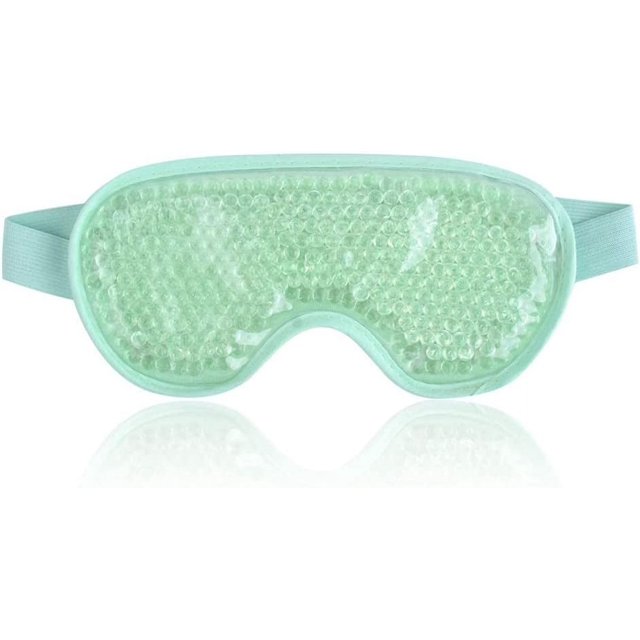 Máscara para ojos fría, máscara para ojos de gel hinchada, ojeras, máscara reutilizable para ojos fríos para migraña con bolsillo de hielo para ojos de felpa para terapia de frío caliente (verde) Sincero Electrónica