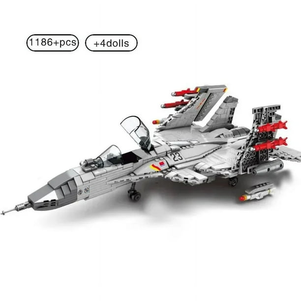 1186 Uds. J-15 militar chino portador avión de combate tiburón volador modelo bloques de construcción avión ladrillos para niños juguete para regalo,2-NO BOX