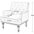 thumbnail image 7 of Mid-Century PU Leather Accent Chair, Living Room Lounge Sofa Chair with Black Painted Rubber Wood Feet, Single Club Armchair with Rivet Trim for Bedroom Home Reception, 7 of 7