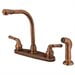 thumbnail image 2 of Kingston Brass GKB756SP Water Saving Magellan Centerset Kitchen Faucet with Matching Side Sprayer, Antique Copper, 2 of 2
