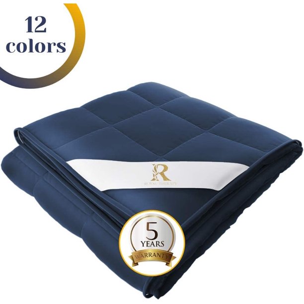 Royal Therapy Weighted Blanket Adult & Kids Bed, 100 Calming Cotton