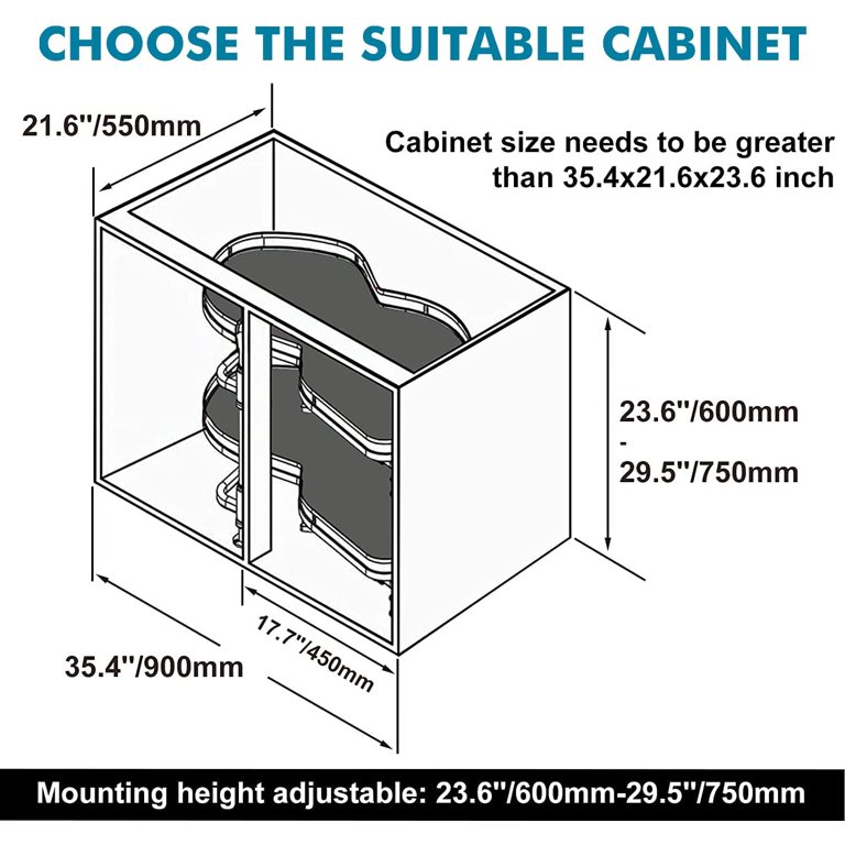 Soft Close Blind Corner Organizer with Non-Skid Shelves