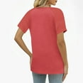 thumbnail image 6 of Tsesme Women’s Buttoned V-Neck T-shirt Fashion Raglan Short Sleeve Tops Summer Lightweight Casual Tees, 6 of 8