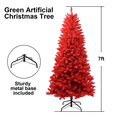 thumbnail image 3 of imerelez Prelit Christmas Tree Artificial 7ft Red Christmas Tree with 1066 PVC Branch Tips, Hinged Premium & Foldable Base for Indoor Holiday Decorating, 3 of 7