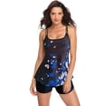 thumbnail image 3 of MKLEKYY Bikini Mujer Traje De Baño Women Plus Size Vintage Print Strappy Back Tankini Set Two Piece Swimdress Panty Bathing Suit Beachwear, 3 of 5