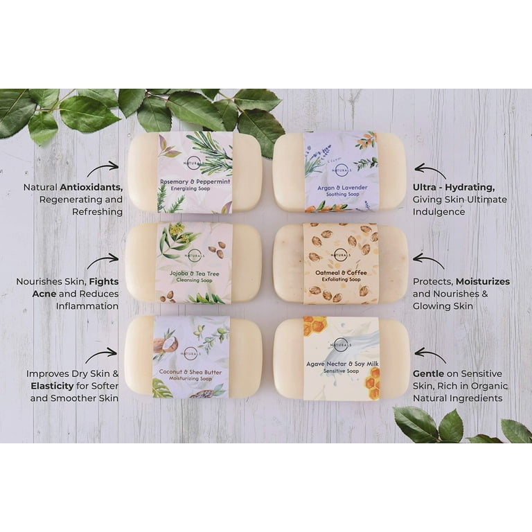 O Naturals 7.76 oz (3PC) Exfoliating Soap Bar with Dry Mint Leaves - Medium  Grit Mens Soap - All Nat…See more O Naturals 7.76 oz (3PC) Exfoliating
