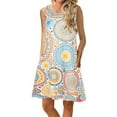thumbnail image 2 of IROINNID Women's Shift Dress Fashion Sleeveless Summer Casual Loose Tank Dress Prints Drop Waist Dress, 2 of 6