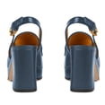 thumbnail image 5 of YDN Women Square Toe Chains Slingback Pumps Buckled Backstrap High Block Heels Outdoor Date Work Loafer Shoes Size 5.5 Blue, 5 of 5