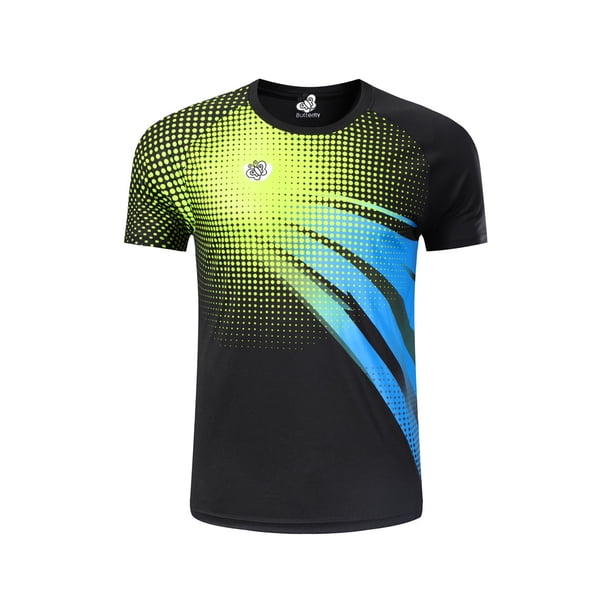 Traje de tenis de mesa Chaqueta de manga corta para hombres y mujeres Traje de competición de running de tenis de mesa de secado rápido