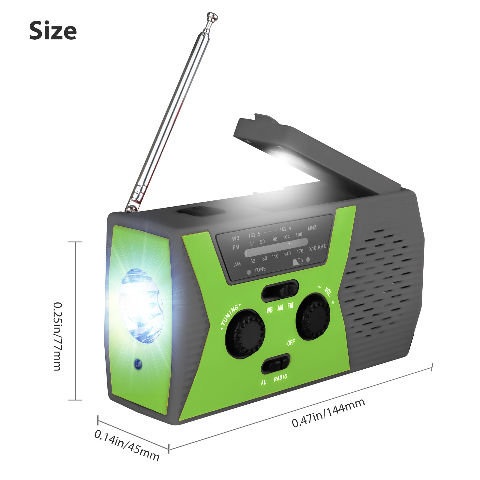 Solar Weather Radio Eeekit Hand Crank Self Powered Emergency Fm Am Radio Table Lamp Led Flashlight With 2000mah Rechargeable Battery And Carabiner