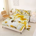 thumbnail image 2 of Erosebridal Cute Bee Animals Queen Sheet Sets,Yellow Sunflower Rustic Plant Bed Set For Girls Women 4-Piece, 2 of 6