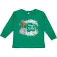 thumbnail image 3 of Inktastic Happy Easter with Cross and Flowers Boys or Girls Long Sleeve Toddler T-Shirt, 3 of 5
