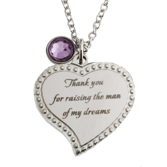Stainless Steel Mother in Law Love Heart Sentiment Pendant Necklace