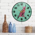 thumbnail image 3 of Yayeee Wall Clock for Living Room 9.5 inch Battery Operated Round with Holder, Pink Cheetah, 3 of 7