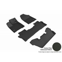 3D MAXpider 2016-2022 Fits Honda Pilot Elite Awd Kagu 1st Row 2nd Row 3rd Row Black Carbon Fiber Embossed Pattern Floor Mat L1HD08401509