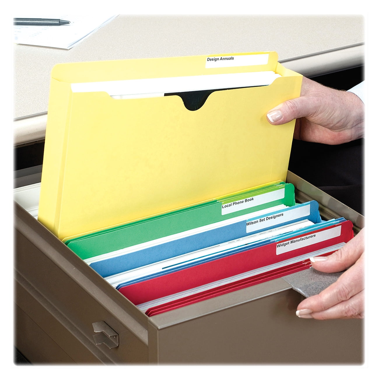 Smead, SMD75673, File Jackets, 50 / Box, Blue,Green,Red,Yellow