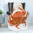 thumbnail image 4 of Crabs Soft Flannel Fleece Throw Blanket, Sea Animals Theme a Cooked Dungeness Crab National Marks Digital Image Print, Cozy Plush for Indoor and Outdoor Use, 50" x 70", Orange White, by Ambesonne, 4 of 5
