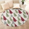 thumbnail image 4 of Multicolor Christmas Tree Pattern Round Blanket,Comfortable Soft Flannel Throw Blanket,All Season,Warm Lightweight Blankets for Sofa Bed Couch Living Room Chair 47"x47", 4 of 5