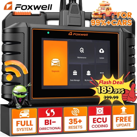 FOXWELL Automotive Bi-Directional Diagnostic Scan Tool OBD2 Scanner All System Code Reader All Reset