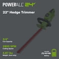 thumbnail image 2 of Greenworks 24V 22" (Laser Cut) Hedge Trimmer, Battery Not Included HT24B04, 2 of 9