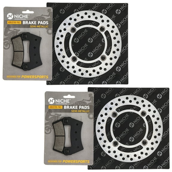 Niche Front Brake Rotor Pad Semi Metallic Kit for Polaris 2206025 5254999 UTV MK1006802