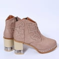 thumbnail image 4 of Herrnalise Embroidered Thick Heel Women's Boots With Side Zipper Short Discount !, 4 of 9