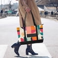 thumbnail image 4 of FORMRS Canvas Laptop Tote Bag for Women with 15.6" Computer Compartments Shoulder Handbag, Beige Abstract, 4 of 7