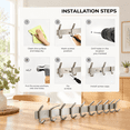 30 Inch Robe Hook Rack Coat Rack Wall Mount - Brushed Nickel 30 Inch Stainless Steel Hook Rail ...