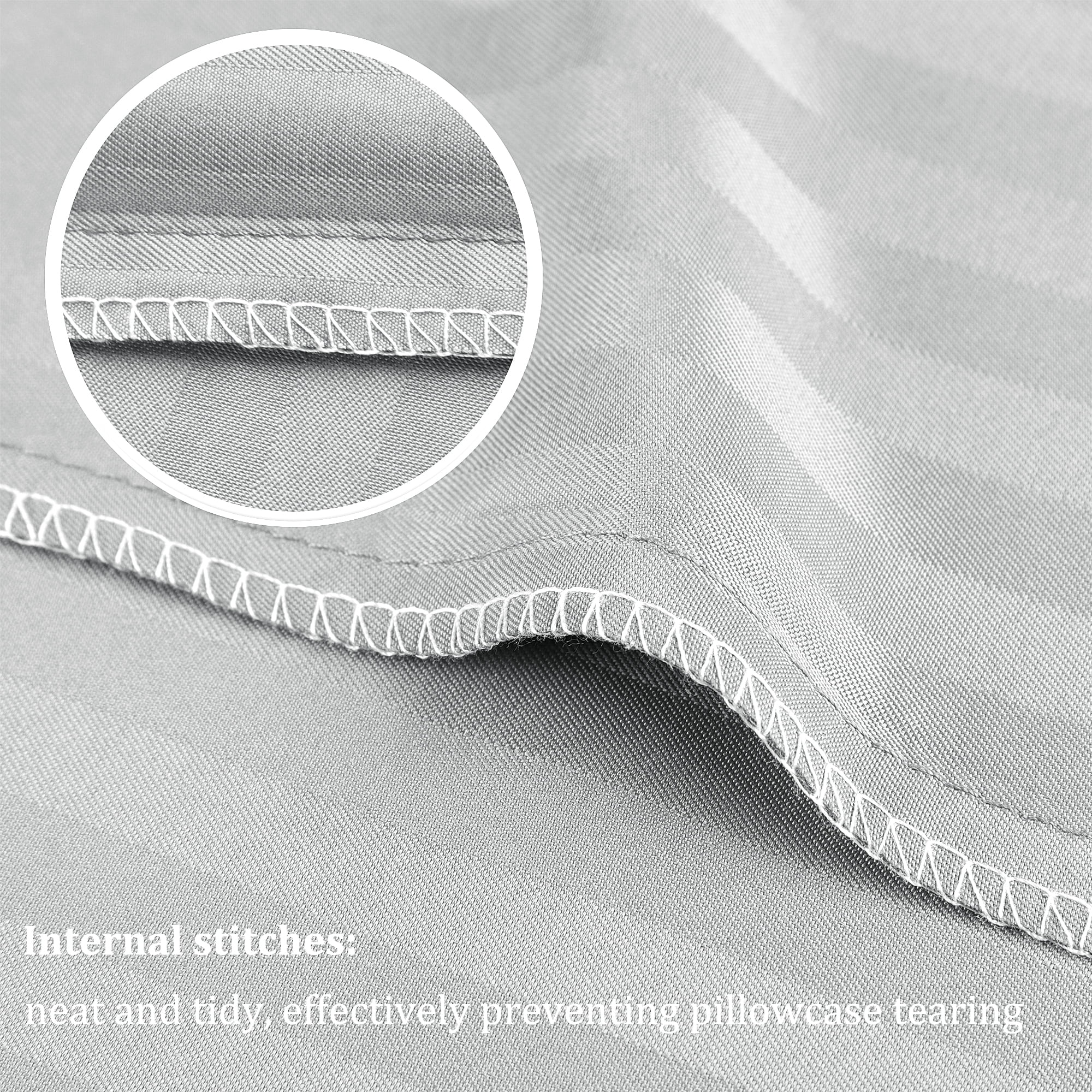Unique Bargains Microfiber Body Striped Pillowcase Soft Light Gray 20x55 Inch