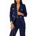 thumbnail image 3 of Women'S Two Piece Suits - Business Blazer Pants Suit Set, Professional Work Outfit for Office Blue M, 3 of 8