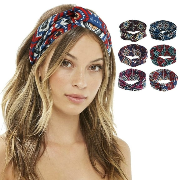 Yoyauz Women's Wide Headband, Twisted Bohemian Headband Non-Slip, Girls Elastic Bandana Headband, Fashion Headband, Women's Curly Yoga Exercise Sweatband