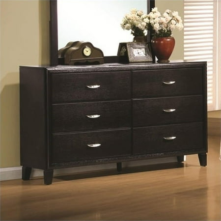 - Bowery Hill 6 Drawer Dresser in Brown Black Stain