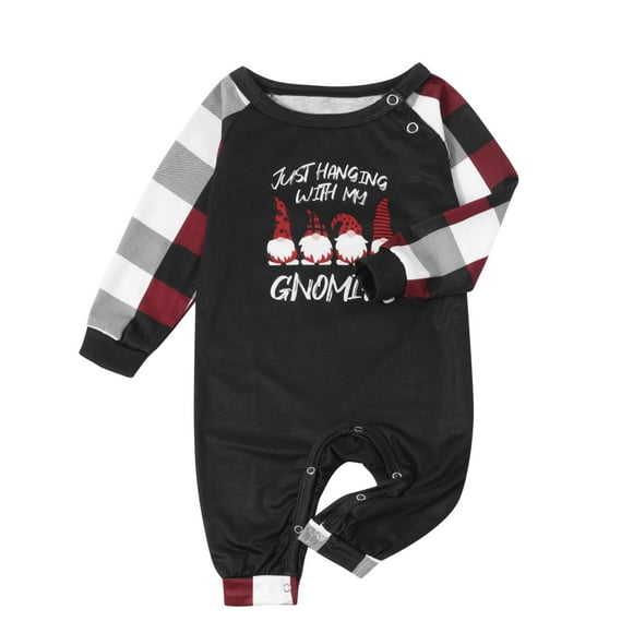 XZNGL Christmas Pajamas for Family Baby Christmas Striped Printing Long Sleeve Jumpsuit Family Clothes Pajamas Family Pajamas Christmas Christmas Clothes for Family Christmas Baby Pajamas