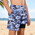 thumbnail image 4 of ATOGUTA Swim Shorts for Boys with Liner Bathing Suits Summer Quick Dry Swimwear Swim Trunks Size 5T-14, Blue, 4 of 6