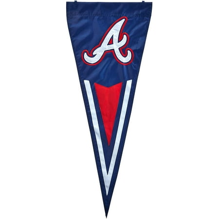 Atlanta Braves Applique - MLB Atlanta Braves Yard Pennant, Applique and Embroidered vertical pennants can be used as wall hanging or yard pennant By Party Animal