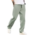 thumbnail image 2 of Men's Casual Pants Elastic Waist Long Pants Breathable Lounge Pants Solid Leisure Trousers, 2 of 5