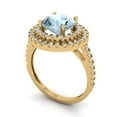 thumbnail image 2 of 2.6 ctw with Simulated Diamond Halo Accents Anniversary Ring for Women | Round Cut Natural Aquamarine | Hyperallergenic Solid 18K Yellow Gold, 2 of 5
