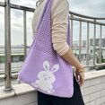thumbnail image 4 of Bolsa De Hombro Bolsa vagabundo de estética tejida de supermercado de conejo de dibujos animados ecológico para mujeres niñas Tmvgtek Para Estrenar, 4 of 7