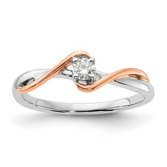 Lab Grown Diamond 14K White Rose Gold Ring For Women -Dainty Lab Created Diamond Two Tone Unique Diamond Engagement Ring Jewelry Gift For Her