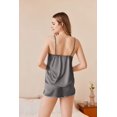 thumbnail image 4 of Ekouaer Silk Pajamas Set for Women Satin Camisole Sleepwear Lingerie V-Neck Cami Top and Shorts Pjs, 4 of 6