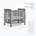 thumbnail image 3 of Dream On Me Piper 4-in-1 Convertible Mini Crib in Storm Grey, 3 of 9