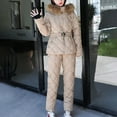 thumbnail image 2 of Lindreshi Winter Coats for Women 2025 Trendy Women's Fashion Winter Keep Warm Ski Suit Loose Coat Trousers Keep Warm Hooded Jacket, 2 of 4